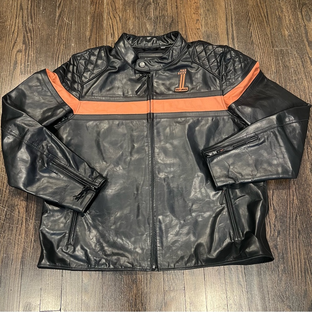 Harley-Davidson Victory Sweep Leather Jacket Size 2XL